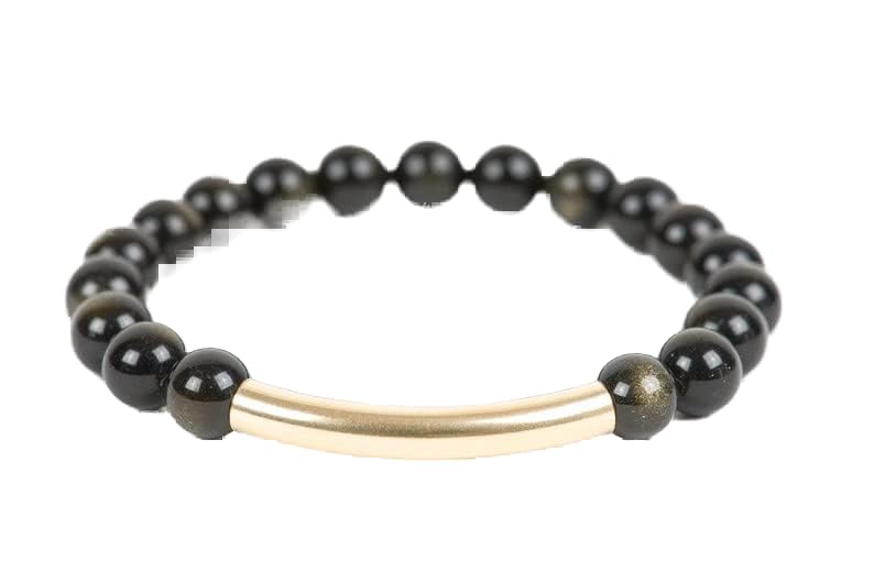 Bracelet en obsidienne dorée de protection pour la méditation spirituelle