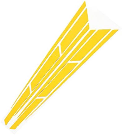 X AUTOHAUX 32.28"x10.87" Car Hood Stripe Sticker Auto Racing Exterior Decal Decoration for Car Hood Roof Trunk Skirt Bumper Yellow 1Pair