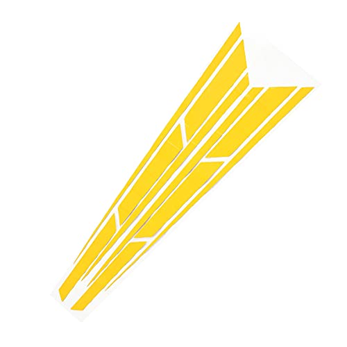 X Autohaux 32.28"X10.87" Car Hood Stripe Sticker Auto Racing Exterior Decal Decoration For Car Hood Roof Trunk Skirt Bumper Yellow 1Pair #TOP29