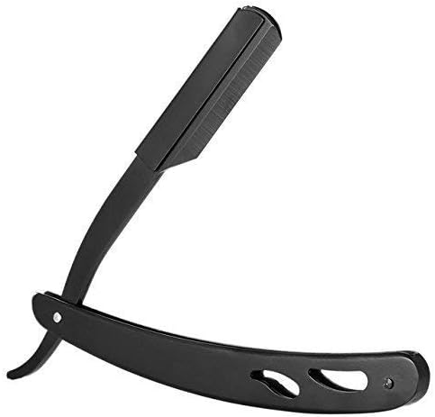Osking (Made In Switzerland) Straight Edge Stainless Steel Folding Shaving Razor knife, For Men, Ustra Razor For Men And Boys (Razor(Black))