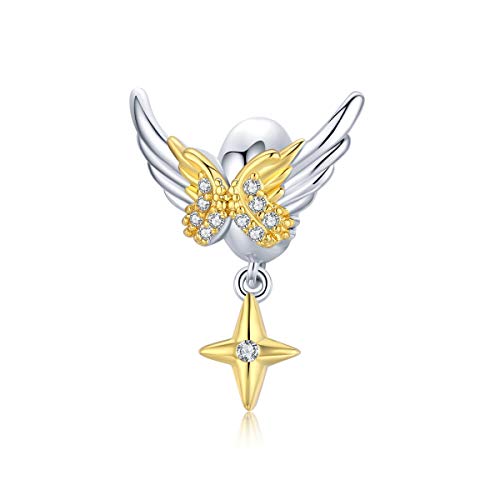 Abalorio de alas para brazalete original un detalle inolvidable en plata 925