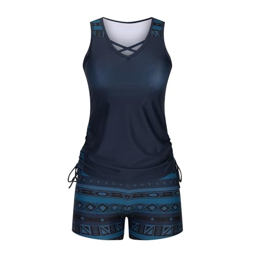 Huneny Lightning to Deals Of Today Prime,Swim Suits For Women 2024 Bathing Suit For Women Swimming Suits For Women Womens Tankini Bathing Suits Modest Swimsuits For Women Dark Blue - Image 5