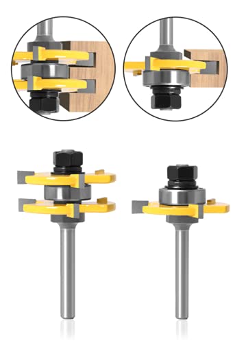 Fraise de rainure set 3 dents en T 6mm APLUS pour assemblage bois solide - 3