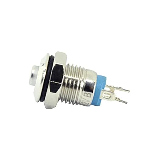 Interruptor de botón de metal momentáneo de 8mm con LED blanco de 220V 6