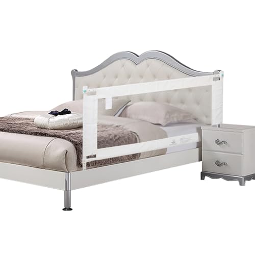 Sponda per letto per bambini da 177,8 cm, per letto singolo, matrimoniale, king size, doppia recinzione di sicurezza, guida laterale extra alta