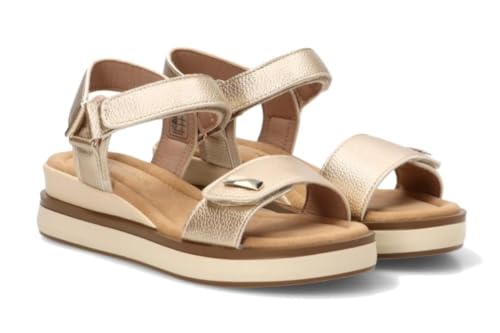 Sandalia deportiva Etika by ARMONY oro con cierre ajustable de mujer 3