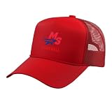 Millard South High School Patriots Football Trucker Hat with Adjustable Mesh Back, Red