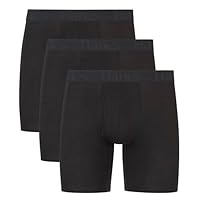 Hanes Ultimate Men's Originals Boxer Briefs, SuperSoft Underwear, Bamboo from Viscose, Black, 3-Pack