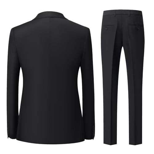 Tuxedo Suits for Men Wedding Prom Dinner Peak Lapel Double Breasted Blazer Blue Shirt Jacket Pants Set with Black Floral Tie 5