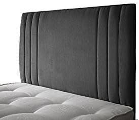 mm08enn BEAUTIFUL SIDE BAR HEADBOARD IN TURIN FABRIC IN 30" IN 4ft Small Double, Slate Grey