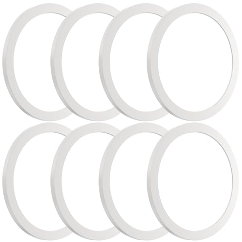 QBY 5 Inch ETL Listed LED Flush Mount Ceiling Light, 8 Pack Ultra Slim Low Profile Fixture, Edge-lit technologyt, Dimmable 5000K Daylight, Fireproof Shell for Bathroom, Kitchen, Closet, Hallway, 6W