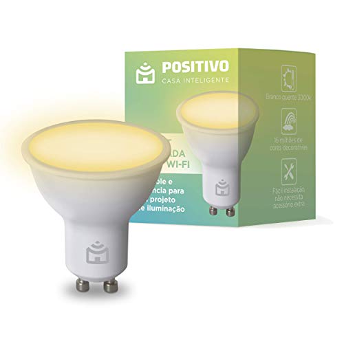 Smart Lâmpada Spot Wi-Fi Positivo Casa Inteligente, Dicroica, GU10, 350lm, LED 4,5W, Bivolt - Compatível com Alexa