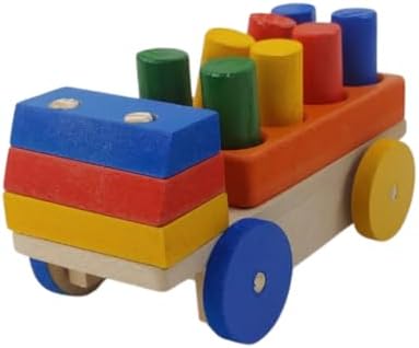 Carrinho Com Pinos Encaixe Desmontável Brinquedo Pedagógico