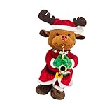 jojofuny Decoración de Navidad Animado Musical Alce de Peluche Animal de Peluche de Juguete de Navidad Marioneta de Peluche Muñeca de Peluche para Decoraciones del Hogar Ornamento de