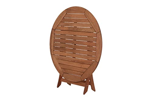 Mesa Dobrável Redonda de Madeira para Varanda Área Externa 120 cm Dobrável Oppa Design - Jatobá