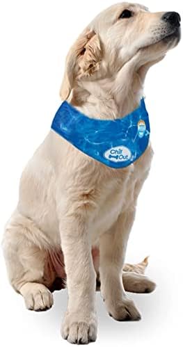 ALL FOR PAWS Chill Out Dog Ice Bandana, Instant Cooling Pet Bandana, Breathable Scarf Dog Cat Ice Collar for Summer, Blue, Neck Girth 44-52 cm /17.3-20.4 Inch(Large)
