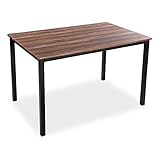Versa Amaia Mesa de Comedor para Cocina, Terraza, Jardín o Comedor, Medidas (Al x L x An) 76 x 80 x 120 cm, Madera y Metal, Color Negro