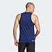 adidas Men's Training Essentials Feel Ready Logo Sleeveless T-Shirt, Dark Blue/White, X-Large