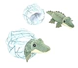 L’œuf en tissu imprimé comprend un matériau froissé pour le jeu sensoriel, et le crocodile en peluche se détache facilement à la maison pour offrir davantage d’options de jeu. Texture douce avec un rembourrage issu de bouteilles d’eau recyclées filées, conçu pour jouer encore et encore.