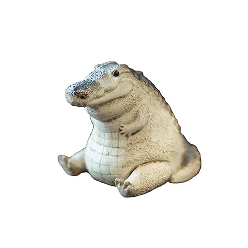Figurine crocodile miniature bibliothèque : objet déco reptile pour étagère