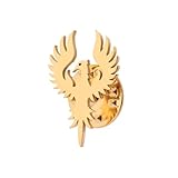 Stainless Steel Delicate Hollow Phoenix Lapel Pin For Men Phoenix Wings Tattoo Men Buckle Brooch (gold 2)