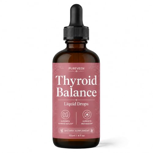 YUJIAS Pureveen Thyroid Balance Drops Thyroid Support Drops for Women Liquid Supplement with Pureveen Milk Thistle Selenium Zinc & Magnesium Daily Wellness & Energy Support 120ml / 4 Fl Oz