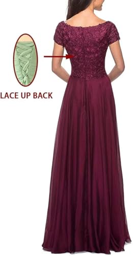 Women's Mother of The Groom Dresses for Wedding Lace Mother of The Bride Dress Short Sleeves Formal Evening Prom Gowns4