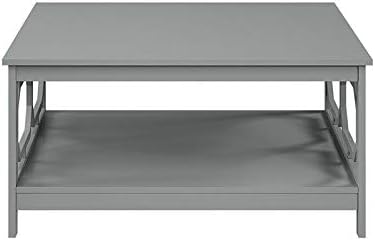 Miniatura 9 de Convenience Concepts Omega - Mesa de centro cuadrada de 36 pulgadas, color gris