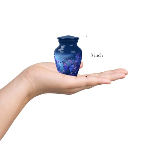 Image of Butterfly Urn for Ashes - Keepsake Cremation Urns for Human Ashes Adult Male Female - Small Decorative Urn for Adult Man - Large Funeral Urns for Women (Size:- 10 inch 1Pc, 3 inch 2Pc)