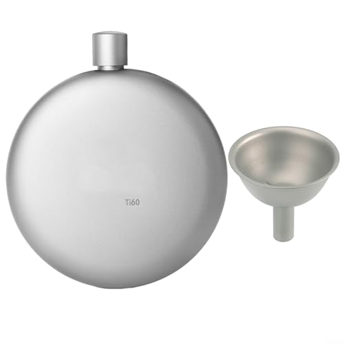 170ml Capacity Hip Flask Ti60 Portable Hip Flask With Refill Funnel for Camping Backpacking Traveling