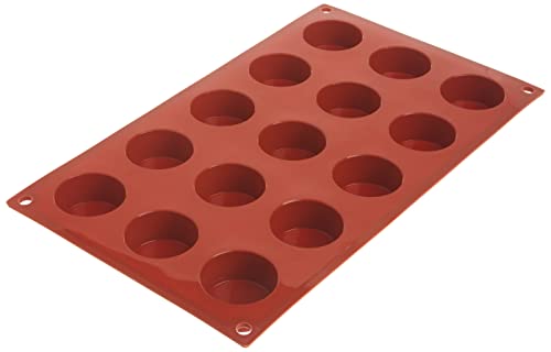 Silikomart 20.027.00.0060 SF027 Moule Forme Petit-Four 15 Cavités Silicone Terre Cuite