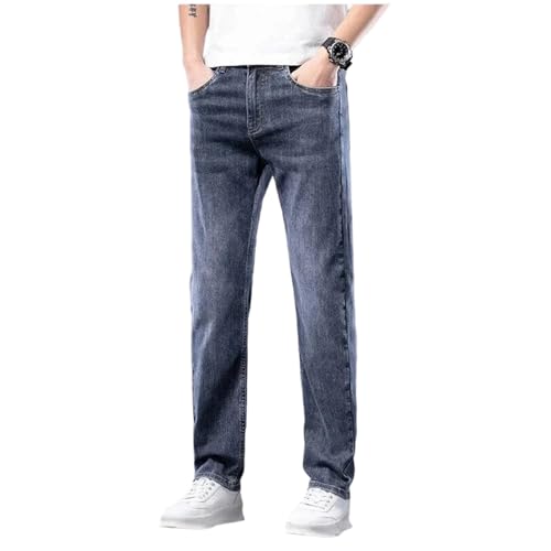 Men's Slim Jeans Spring Classic Cotton Denim Pants Regular Stretch Casual Straight Trousers Male