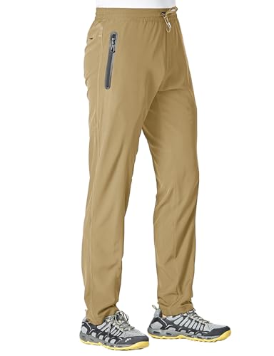 Image of TBMPOY Men's Outdoor Lightweight Hiking Mountain Pants Running Active Jogger Pants