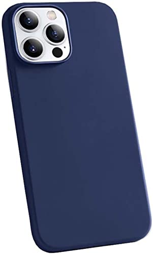 Coque iPhone 13 Pro en silicone liquide bleu avec protection d'écran intégrée