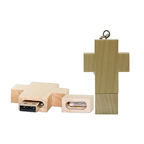 4GB Cruz de Madera con Forma de USB Flash Drive USB Memory Stick Thumb Drives USB Pen Drive USB 2.0 Fecha de Almacenamiento Almacenamiento Externo Unidad Zip Drive PENDRIVE