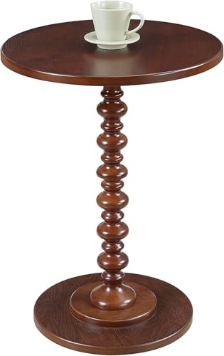 Image of VASIL MART Wooden Round Bed Side Table End Table, Side Table, Night Stand Beah Table for Living Room Bedroom (Walnut b)