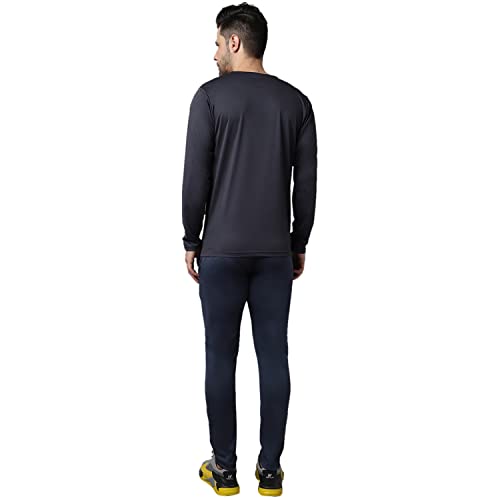 Image of MACK JONNEY Dryfit Lycra Solid Multicolor Tracksuit Co-ord Set for Men (Pack of 2)-DRY T FS OLV GRY D10 OLV GRY 04-M