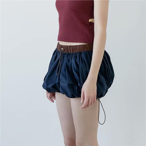 Women Y2K Bubble Mini Skirt High Waist Ruffle Balloon Short Skirt Cute A-Line Pleated Gingham Skirt Streetwear3