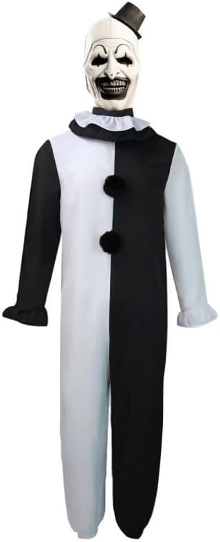 Art The Clown Costume with Mask,Scary Killer Clown Halloween Costume Creepy Cosplay Props for Kids - Image 5