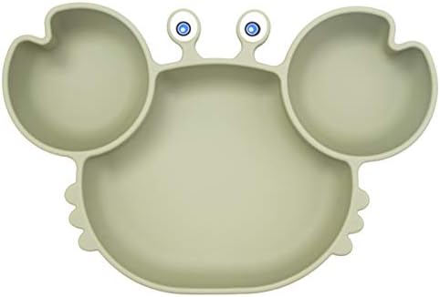 Silicone Suction Plate for Toddlers - Self Feeding Training Divided Plate Dish and Bowl for Baby and Toddler, Fits for Most Highchairs Trays, BPA Free Microwave Dishwasher Safe