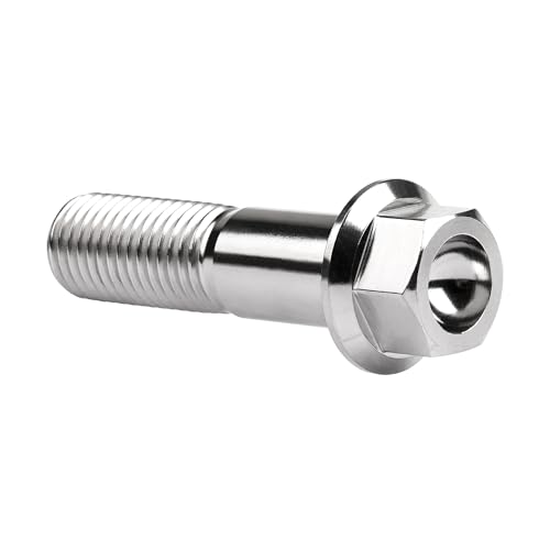 Image of Titanium Bolt M12 30 35 40 45 50 55 60 65 70 75 80 85 90mm Hex Small Flange Head for Motorcycle Car Modification Pack of 4 (M12x45mm Pitch 1.5, Silver)