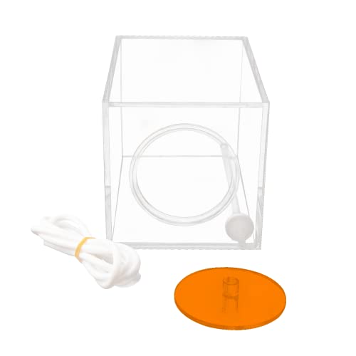 Image of Aquarium Choice Acryli Made Liquid Storage Bucket Dosing Pump Reservoir Container (4.25 * 4.25 * 6.5 Inch;1500ml /1.5L(Orange Version)