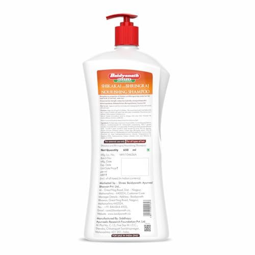 Image of Baidyanath Asli Ayurved Shikakai and Bhringraj Nourishing Shampoo - 650 ml | Hair Strong Shampoo | Coconut Oil | Sulfate & Paraben Free