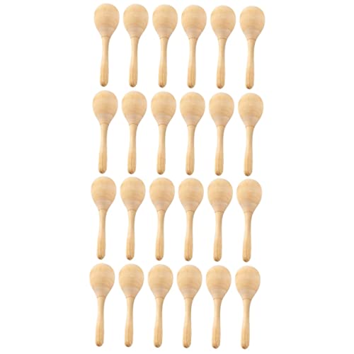 Alasum 24 Pcs Painting Craft With Performances Wooden Hammers Painted Graffiti Percussion Toys Maracas For Favors Game Rustling Wood Interesting Fiesta Shower Rattles Playthings Festival #TOP21