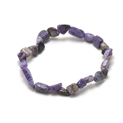 Miracles Minéraux Bracelet Pierre roulée en Pierre Naturelle Semi-précieuse, Plus de 30 gemmes au Choix (Charoïte) Cover