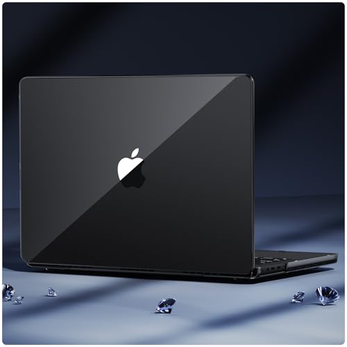 Image of Soonjet Compatible for MacBook Pro 14 inch Case | M5 M4 M3 M2 M1 Pro /Max 2026-2021 | 100% Clear, Refined Black | Protective Hard Shell Laptop Cover | Crystal Black