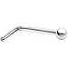 Body Candy Women's Solid 14k White Gold 1.5mm Ball L Shaped Nose Ring 20 Gauge 1/4" Body Piercing Screw, One Size