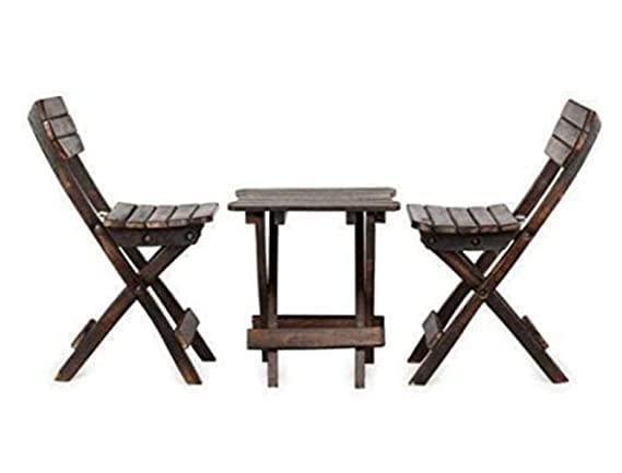 Image of Decor Wooden Antique Folding Chair & Table Set Bed Side Table for Kids Living Room Small Chairs and Table Home Decor (Black3)