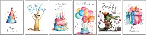 36er Set hochwertige Geburtstagskarten – Glückwunsch- & Postkarten zum Geburtstag – Happy Birthday Karten im Postkarten-Set – Männer Frauen