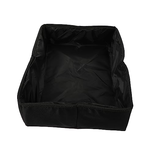 SEWACC 箱 防水猫のごみ流域 ゴミ 小さい 猫のトイレ 折りたたみ可能 猫砂トレイ 大 大きい 旅行 と 猫砂入れ ポータブルトイレ 600dオックスフォード布 Black